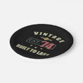 Vintager Osten. 1974 50. Geburtstag Pappteller (Schrägansicht)