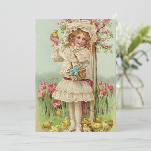 Vintager Oster Einladung (Stehend Vorderseite)