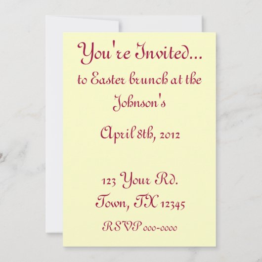 Vintager Oster Einladung (Rückseite)