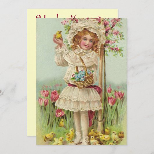 Vintager Oster Einladung (Vorne/Hinten)