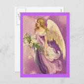 Vintager Osterangel Feiertagspostkarte (Vorne/Hinten)