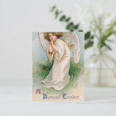 Vintager Osterangel Postkarte (Stehend Vorderseite)