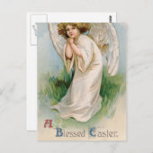 Vintager Osterangel Postkarte (Vorne/Hinten)