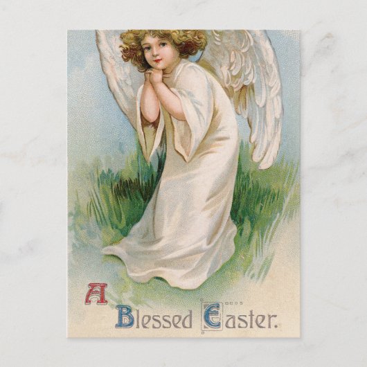 Vintager Osterangel Postkarte (Vorderseite)
