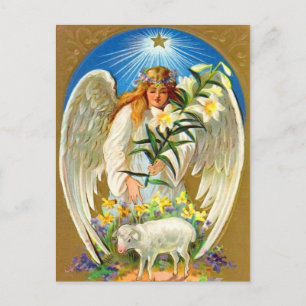 Vintager Osterangel Postkarte