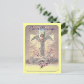 Vintager Osterangel Postkarte (Stehend Vorderseite)