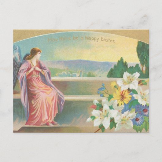Vintager Osterangel Postkarte (Vorderseite)