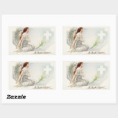 Vintager Osterangel Rechteckiger Aufkleber (Blatt)