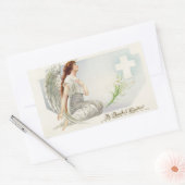 Vintager Osterangel Rechteckiger Aufkleber (Umschlag)