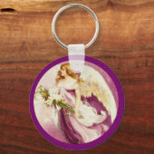 Vintager Osterangel texturiert Schlüsselanhänger (Vorderseite)