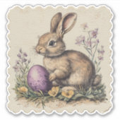 Vintager Osteraufkleber Aufkleber (Vorderseite)