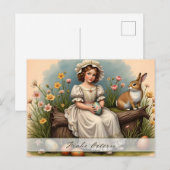 Vintager Osterbaum Feiertagspostkarte (Vorne/Hinten)