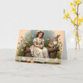 Vintager Osterbaum Karte (Gelbe Blume)