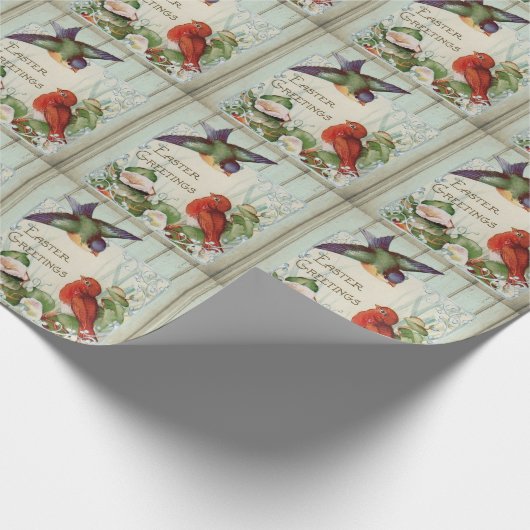 Vintager Osterfrühling  Geschenkpapier (Ecke)