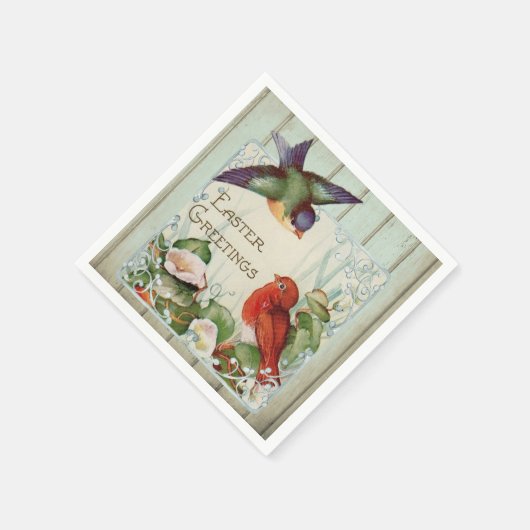 Vintager Osterfrühling Serviette (Ecke)