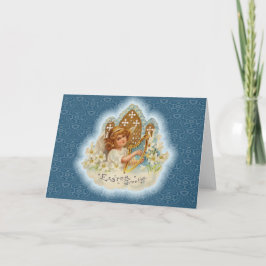 Vintager Ostergruß Angel Feiertagskarte