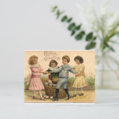 Vintager Ostergruß Feiertagspostkarte (Stehend Vorderseite)