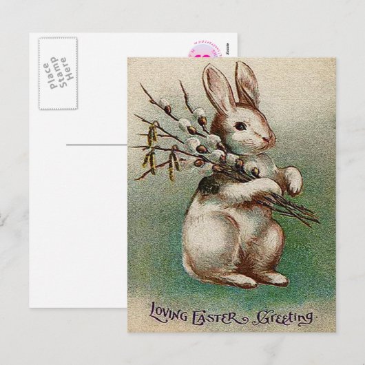 Vintager Ostergruß Feiertagspostkarte (Vorne/Hinten)