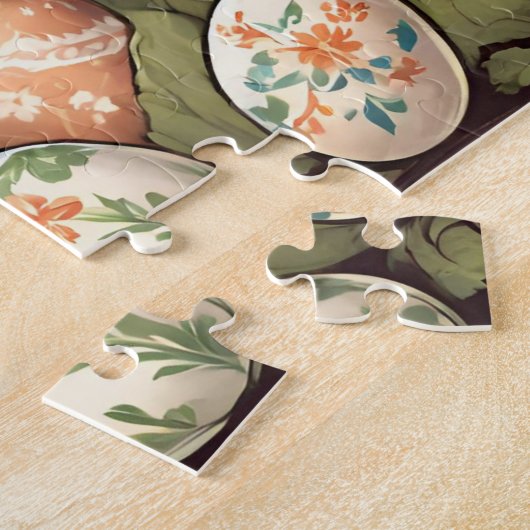 Vintager Osterhase im Frühlingsgarten Puzzle (Seite)