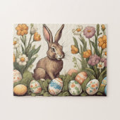 Vintager Osterhase im Frühlingsgarten Puzzle (Horizontal)