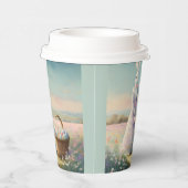 Vintager Osterhase mit Ostereierkorb Pappbecher (Rechts)