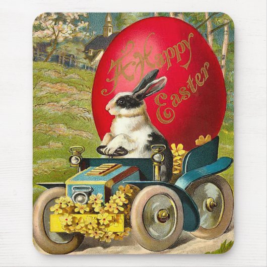 Vintager Osterhase Mousepad (Vorne)
