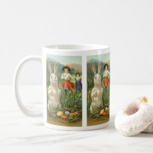 Vintager Osterhase und glückliche Kinder Kaffeetasse