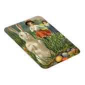 Vintager Osterhase und glückliche Kinder Magnet (Rechte Seite)