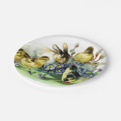 Vintager Osterhase und Küken Pappteller (Schrägansicht)