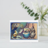 Vintager Osterhase und Küken Postkarte (Stehend Vorderseite)