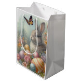 Vintager Osterhasen Mittlere Geschenktüte (Rückseite Schrägansicht)