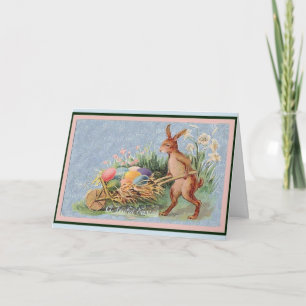 Vintager Osterhasen- und Eierkart, Feiertagskarte