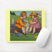 Vintager Osterjunge und Mädchen Mousepad (Mit Mouse)