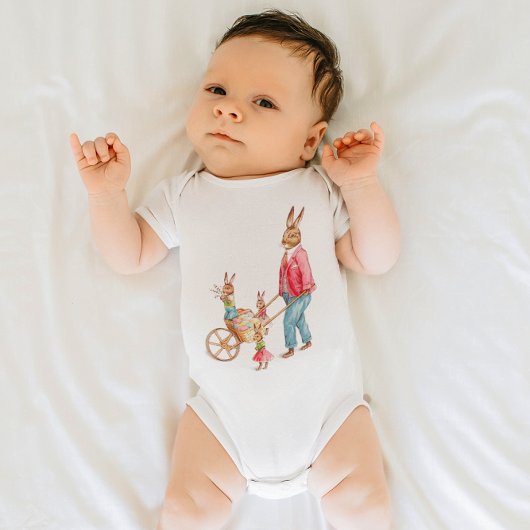 Vintager Osterkaninchen Baby Strampler