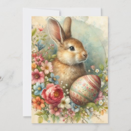 Vintager Osterkaninchen-Brunch Einladung (Rückseite)