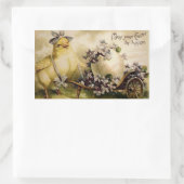 Vintager Osterkick & Eierkart Rechteckiger Aufkleber (Tasche)