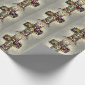 Vintager Osterkreuzzug Religiöse Feiertage Gold Geschenkpapier (Ecke)