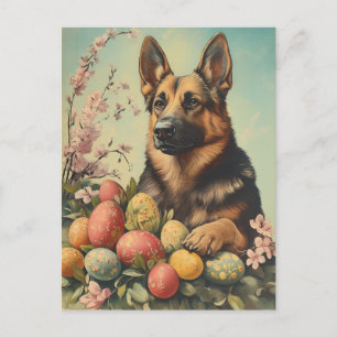 Vintager Ostern des Deutschen Schäferhirds Postkarte