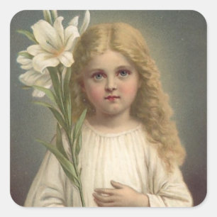 Vintager Ostern-Feiertags-Kunst-Aufkleber Quadratischer Aufkleber