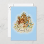 Vintager Ostern-Gruß-Engel Feiertagspostkarte (Vorne/Hinten)