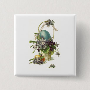 Vintager Ostern-Korb Button