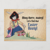 Vintager Osterpferd Kaninchen Bunny Treashest Postkarte (Vorderseite)