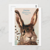 Vintager Osterpouty Face Bunny Postkarte (Vorne/Hinten)