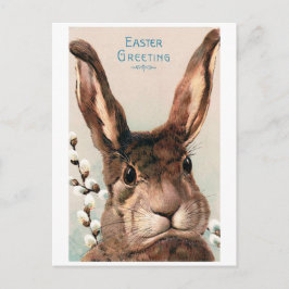 Vintager Osterpouty Face Bunny Postkarte