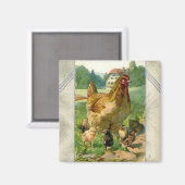 Vintager Osterquadrat Magnet (Vorderseite/Rückseite)