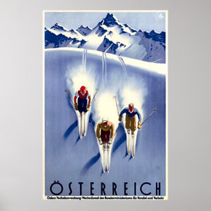 Vintager Österreich Ski Poster