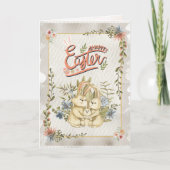Vintager Ostertag Feiertagskarte (Vorderseite)