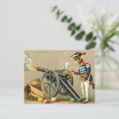 Vintager Osterurlaub Gruß Postkarte (Stehend Vorderseite)