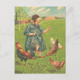 Vintager Osterurlaub Gruß Postkarte