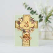 Vintager Osterurlaub Gruß Postkarte (Stehend Vorderseite)